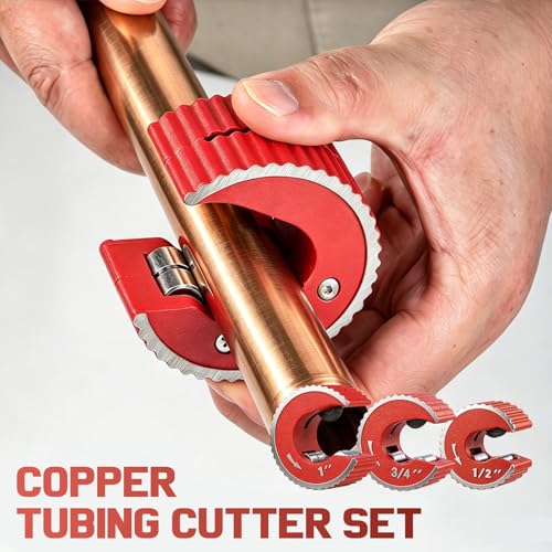 3PCS Copper Tubing Cutter Set, 1/2", 3/4", 1" Pipe Cutter
