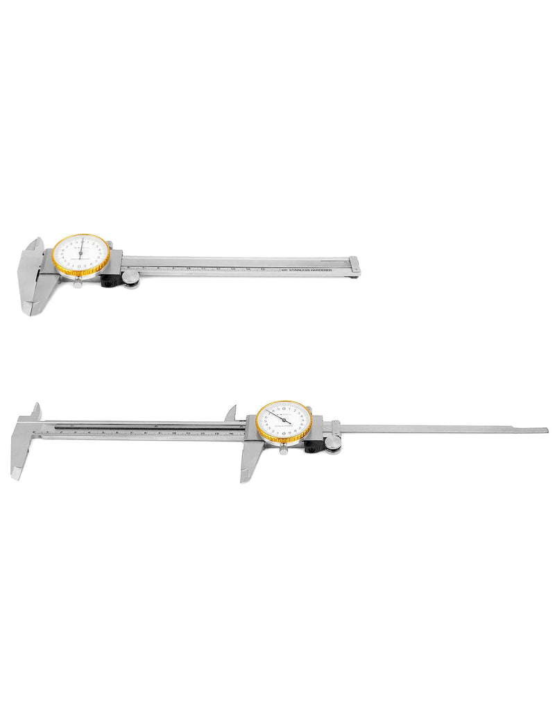 QWORK Dial Calipers, 0-15cm Caliper Measuring Tool, 0.02mm Graduation Interval, Shockproof Measuring Micrometer Vernier Caliper