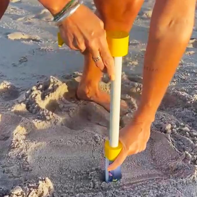 HAN-DA Beach Umbrella Sand Anchor - Portable Sand Remover & Digger Tool, Sand Hole Digger, Watch the Video for Proper use. If it Comes Apart from overstretching, it’s not Broken