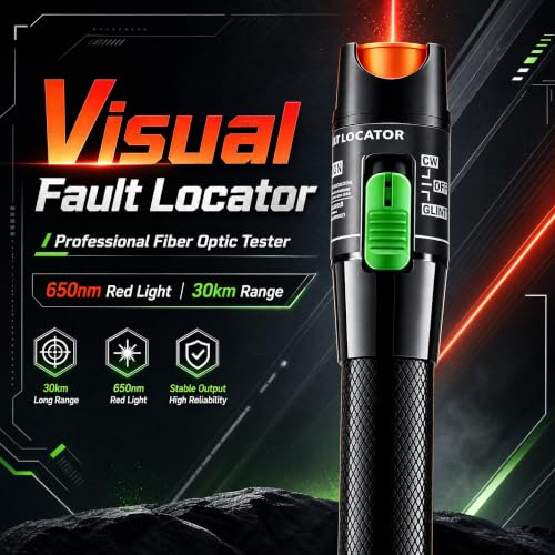  [AUSTRALIA] - Visual Fault Locator 30KM Fiber Optic Tester | Output Wavelength: 650nm