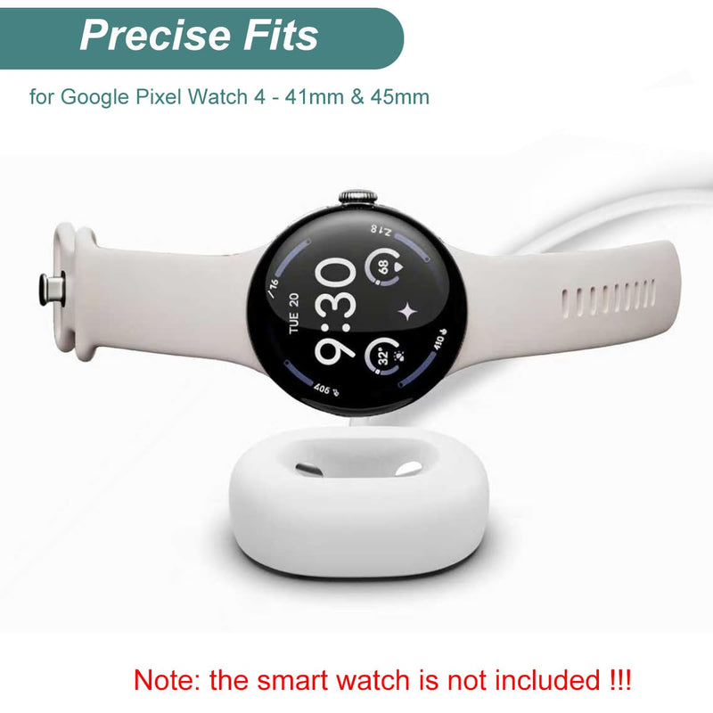 Kissmart Charger for Pixel Watch 4 Smartwatch (White) | Replacement Charging Side Dock Cable Cord for Google Pixel Watch 4 41mm/45mm White