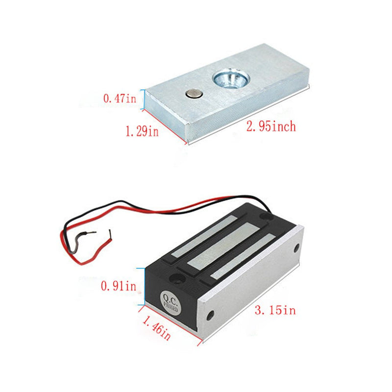 Electric Magnetic Lock 60kg 130LBs Holding Force Electric Magnetic Lock for Door Access Control System Electromagnet Fail-Safe NC Mode