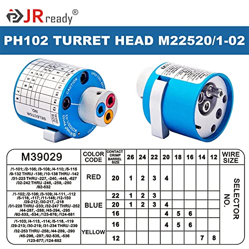 JRready PH102 M22520/1-02 Turret Head Positioner for NEW-ASF1, NEW-AS1, ACT-AS1 Crimp Tool, Suitable for 12# 16# 20# Solid Contacts Pin Socket.