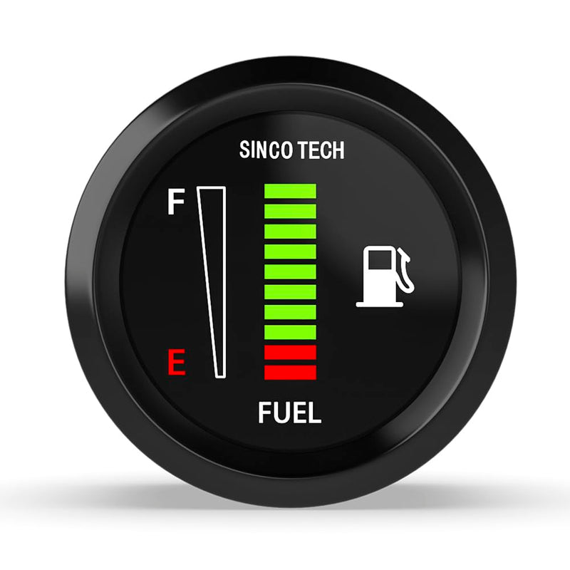 12V Universal 2" 52mm Fuel Level Gauge Auto Car Meter White LED Light (Fuel Gauge) Fuel Gauge