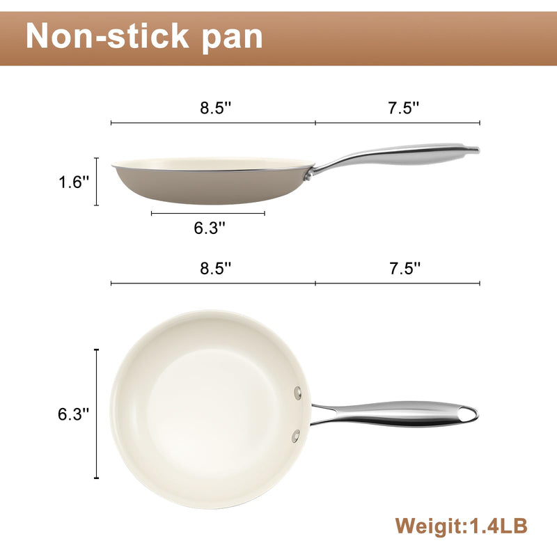 9.25" Ceramic Nonstick Pan | PFAS-Free, Easy Clean, Low-Heat Use 9.25 inch
