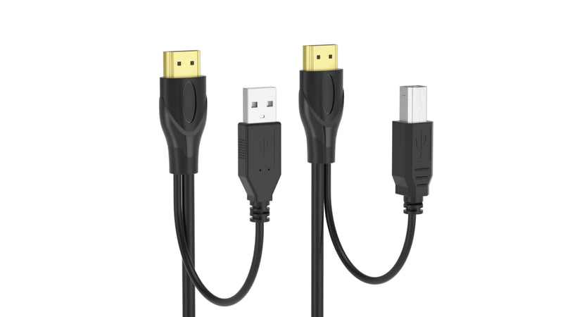 6ft/1.8m 2 Pack USB HDMI KVM Cable for HDMI KVM Switch, USB Powered and Data Transfer, 4K@60Hz YUV 4:4:4 6 FT/ 2 Pack
