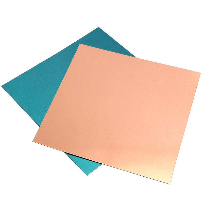 6 Pcs 6" x 6" Copper Sheets, 20 Gauge/0.8mm Thick Pure Copper Sheet, Metal Copper Sheet with Protective Film for Crafting, Repairing, Electrical