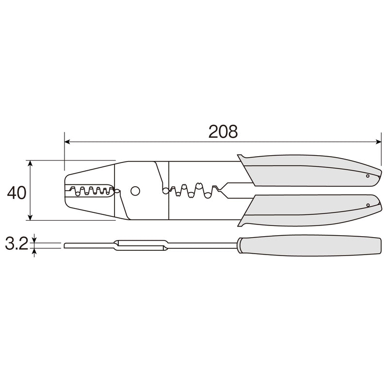 [AUSTRALIA] - Hozan Crimping Tool (For Open Barrel Type Contact) Crimping Pliers Die Part with Steps, Thin Finish AWG #28 - #14 P-706 For small to medium terminals