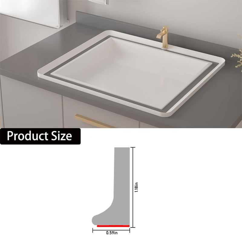 Shower Threshold Water Dam Barrier, Self Adhesive Silicone Waterproof Barrier Bathroom and Kitchen Shower Water Guard for Dry and Wet Separation Caulk Seal Strip Edge Trim (78Inch, Transparent) 78Inch