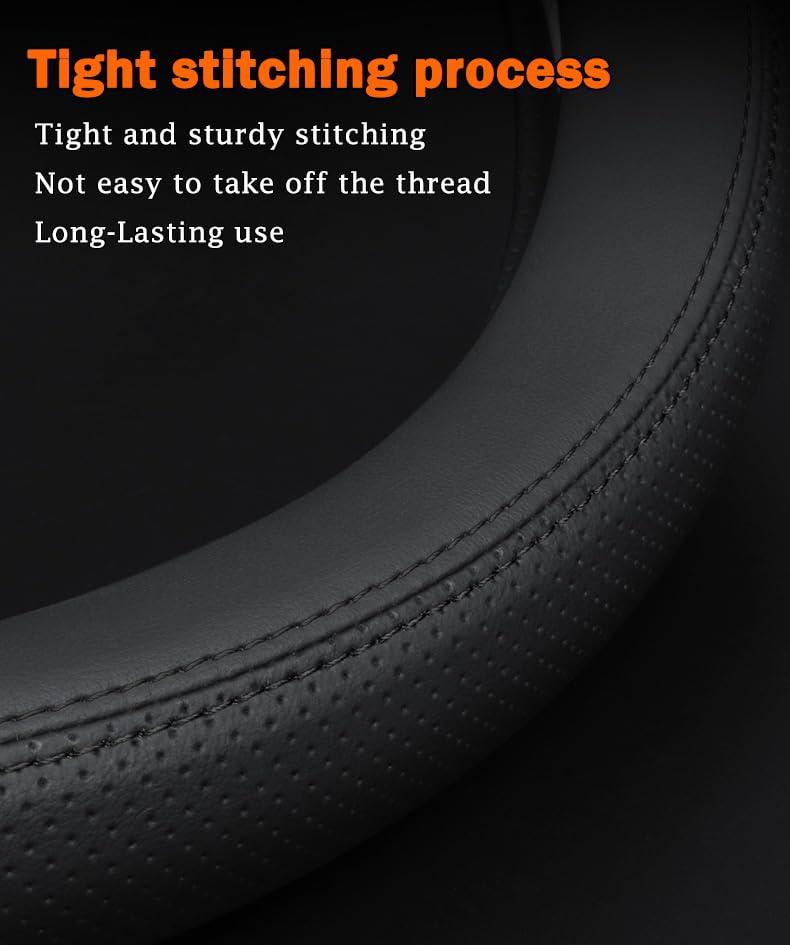 Steering Wheel Cover for Lexus RX350 RX NX200T NX 350 NX300 NX350 ES ES350 IS250 IS350 IS300 RX450h IS460 300 LX LS UX F Sport Car Accessories, 2026 Black Leather 14.5-15 inch