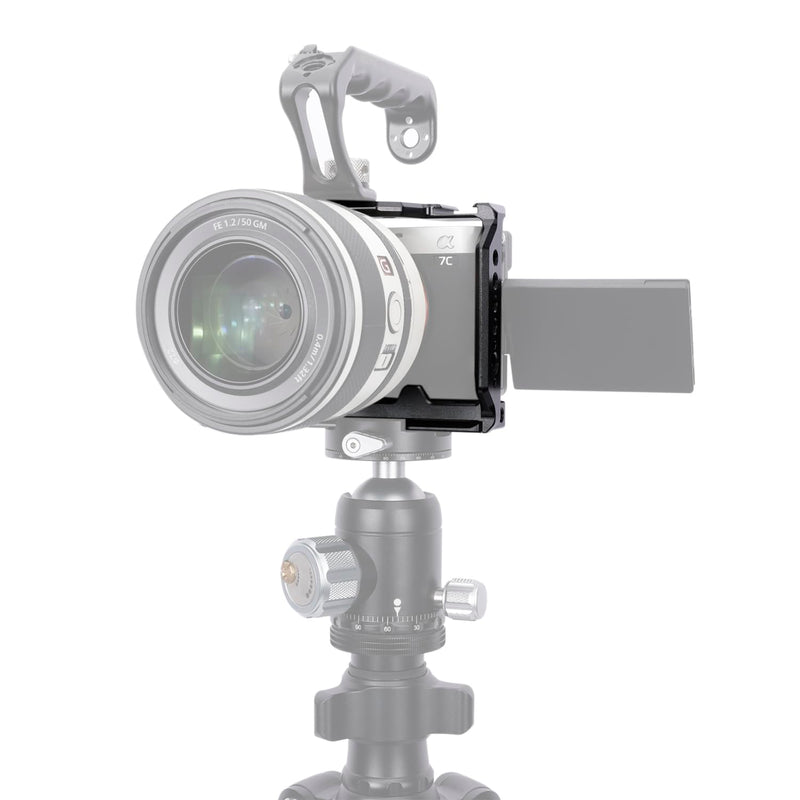 NICEYRIG A7C II A7CR Aluminum Cage for Sony Alpha A7CII / A7CR / A7C Mirrorless Camera Vlog Vlogging Video Making with Quick Release Plate for Arca-Swiss, NATO Rail, Cold Shoe - 419