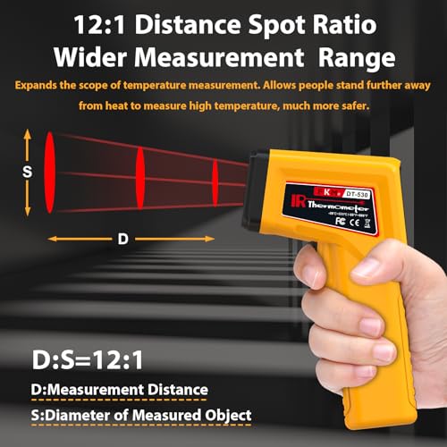 FKM Infrared Thermometer Gun Non-Contact Laser Temperature Gun,-58°F~986°F Yellow