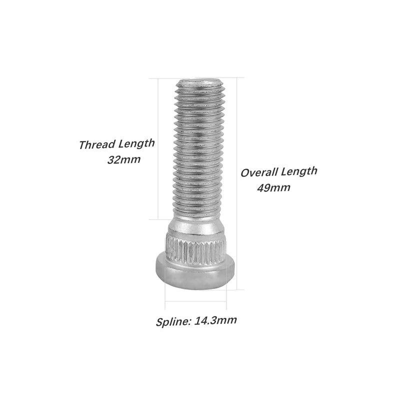 Wheel Studs M12x1.50 Lug Stud 49mm Bolt Compatible with Toyota Avalon Camry Corolla Prius RAV4 Sienna Pickup Tacoma Lexus CT200h ES300 GS350 IS250 Vibe 90942-02049 610-266 (5PCS) 49mm Studs x5