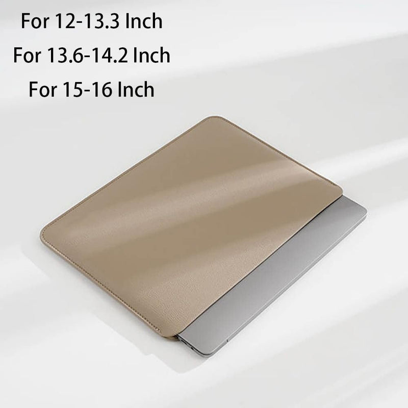 Laptop Sleeve Case, Ultra Thin PU Laptop Bag for 12-14.2 Inch Laptops, Portable Slim Cover for MacBook Pro Air Surface Dell(13.6-14.2 inch,Yellow) Yellow 13.6-14.2 inch