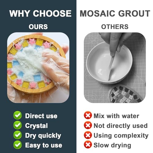 Mosaic Grout for Crafts, 200g Black Quick-Dry Crystal Tile Grout