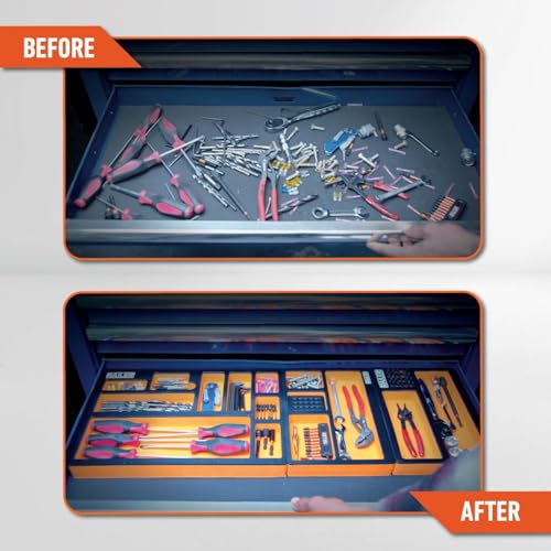EVA Foam Tool Tray Drawer Storage Organizer Set Socket Bit Holder Case Large Orange
