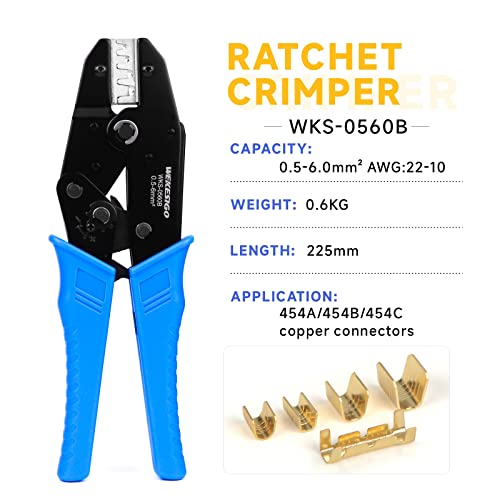 Non-Insulated Terminals Ratcheting Crimper Tool for U-Shape Copper Terminals WKS-0560B