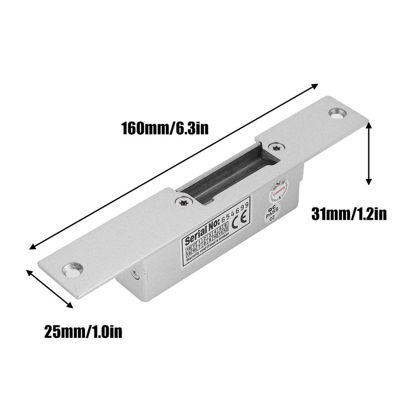 Bewinner Electric Locks, Door Access Control Electric Strike Lock NC/NO Cathode,Can Withstand 500Kg Thrust Shock,Electric Magnetic Lock for Wood Metal Door(NO Electric Strike)