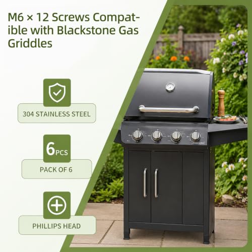M6× 12 Screws Compatible with Blackstone Gas Griddles