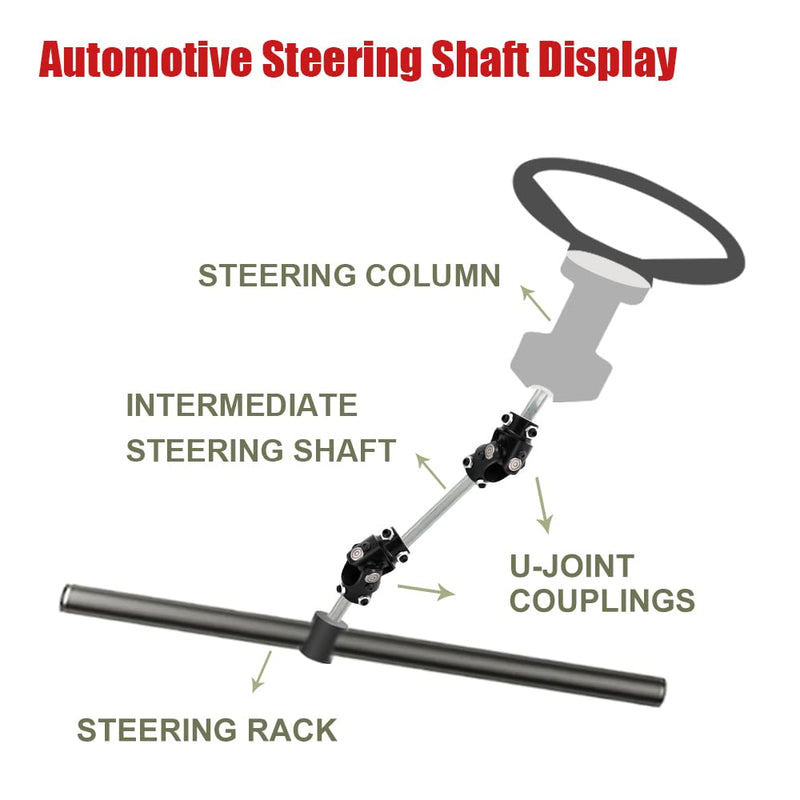 COOL STAR Single Steering Shaft Universal U Joint 3/4" DD x 1" DD 83mm (3-1/4") Working Angle 35°Degree Black