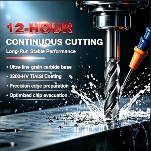 1/4 Carbide End Mill- 4 Flute Square Endmill for Steel 2pcs 1/4in (2pcs)