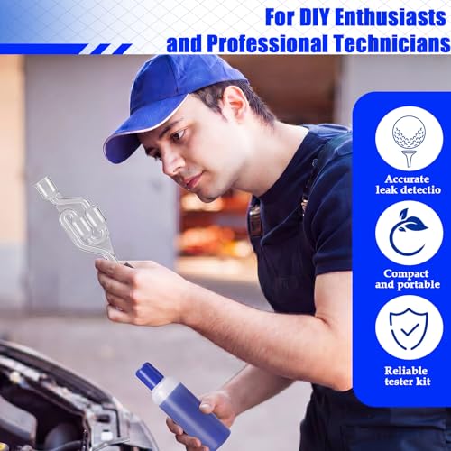 Tellegloww Head Gasket Tester Kit Combustion Leak Tester with Universal Adapter Fast Over 100 Tests 7.98 oz Coolant Leak Detection Fluid Block Engine Test Kit for Cars Suvs Trucks Motorcycles