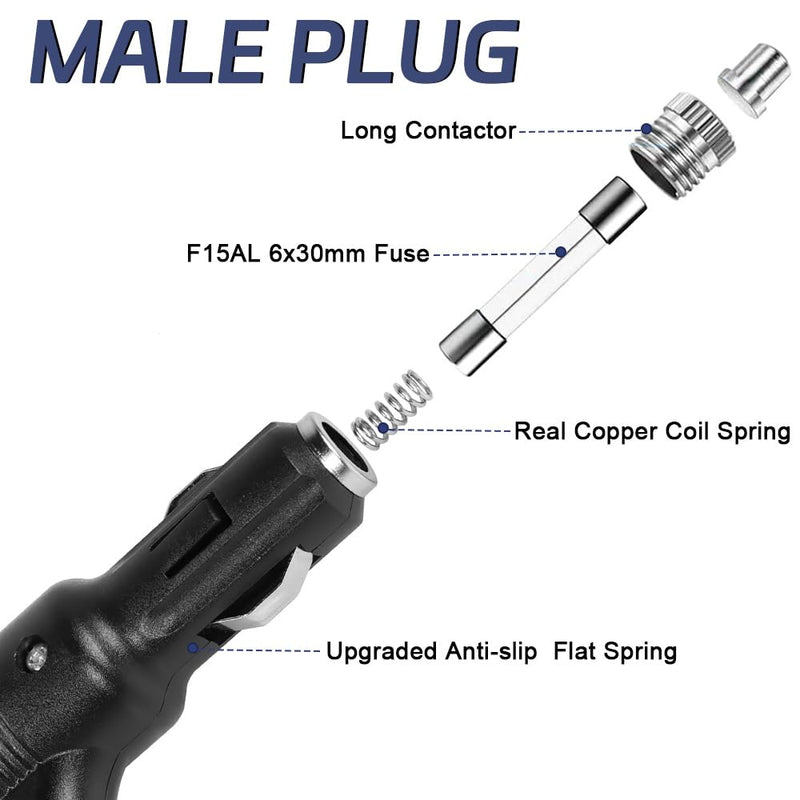 Car Cigarette Lighter Splitter, 12v Splitter Adapter for Car,Supports Fast Charging,1 to 2 Car Cigarette Lighter Splitter Power Charger Port, for 12/24 Volt Cars Vehicle,with on Off Switch cigarette lighter adapter 02