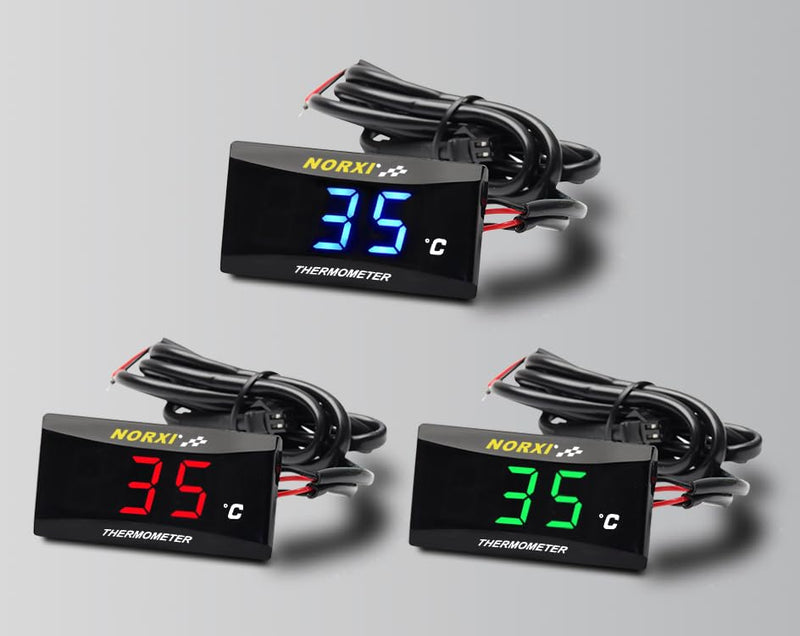  [AUSTRALIA] - Cylinder Head Temperature Meter Engine Temperature Gauge with 10mm 14mm Probe Sensor Adapter (Blue,14mm) Blue