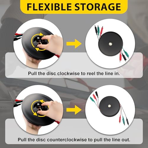 20ft Retractable 3 Wire Test Lead with 3 Alligator Clips 20FT