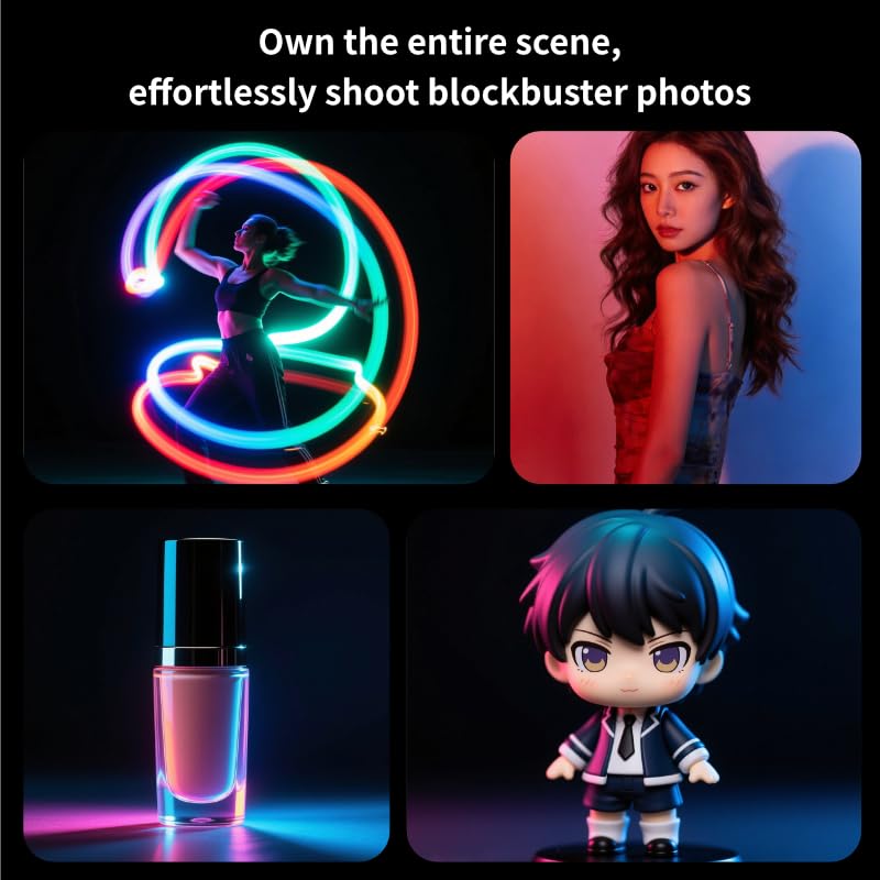 60 LED Portable Selfie Light Video Conference Lighting with Clip & Camera Tripod Adapter Rechargeable 800mAh CRI 97+, 3 Light Modes for Phone iPhone Webcam Laptop Photo Makeup