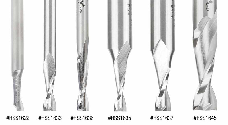 Amana Tool HSS1646 Double Flute Spiral Router Bits Metal Aluminum Cutting 3/4 Dia x 1-1/4 x 1/2 Inch Shank Up-Cut Router Bit High Speed Steel