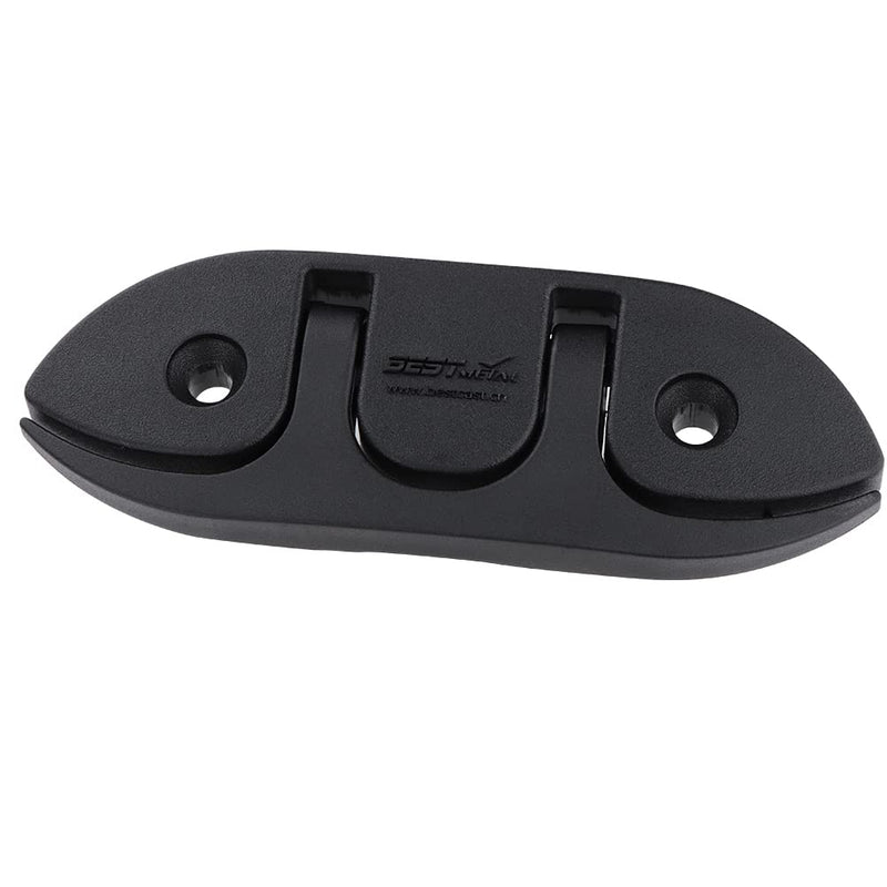 4 Pcs 5" Folding Cleat, Flip-up Dock Cleat with Long Screws and Short Screws(M6). Marine Grade Nylon, Black, 2 Holes