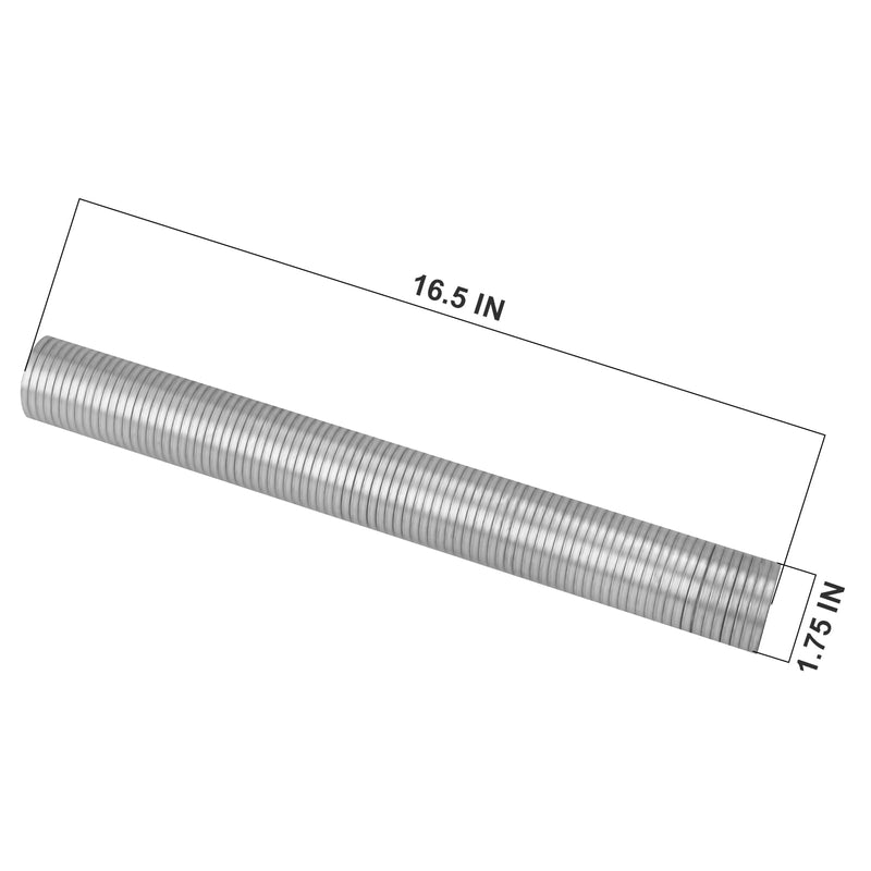 1.75" x 16.5" Length Universal Stainless Steel Exhaust Flex Pipe, 1.75 Inch Flexible Exhaust Pipe 1.75'' x 16.5‘’
