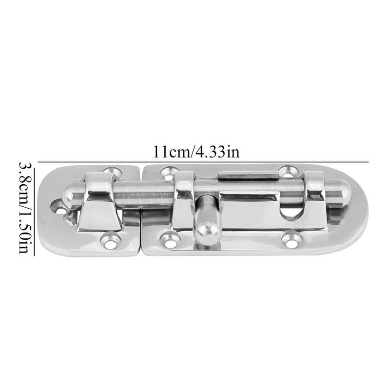 Acouto Boat Door Lock Boat Bar Security Sliding Lock Heavy Duty Marine Boat Door Window Lock Slide Bolt Clasp 316 Stainless Steel(110mm)