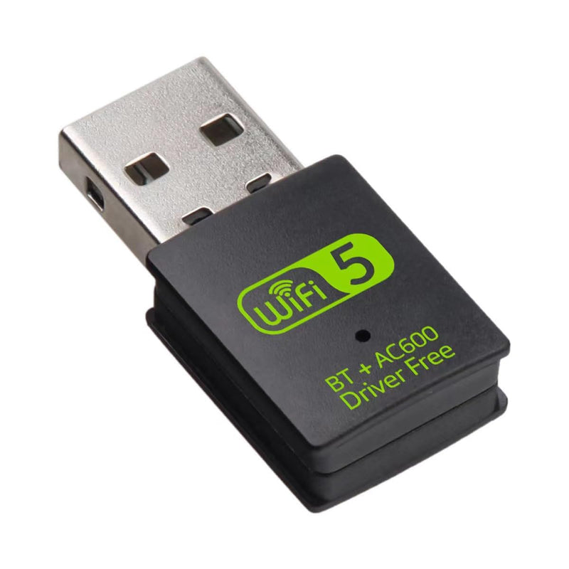 USB WiFi Adapter，600Mbps USB WIFI Bluetooth adapter(includes a USB to USB C adapter)，Dual Band 5G/2.4G Wireless Network Adapter for Desktop Laptop PC，Supports Windows 7/8/8.1/10/XP。