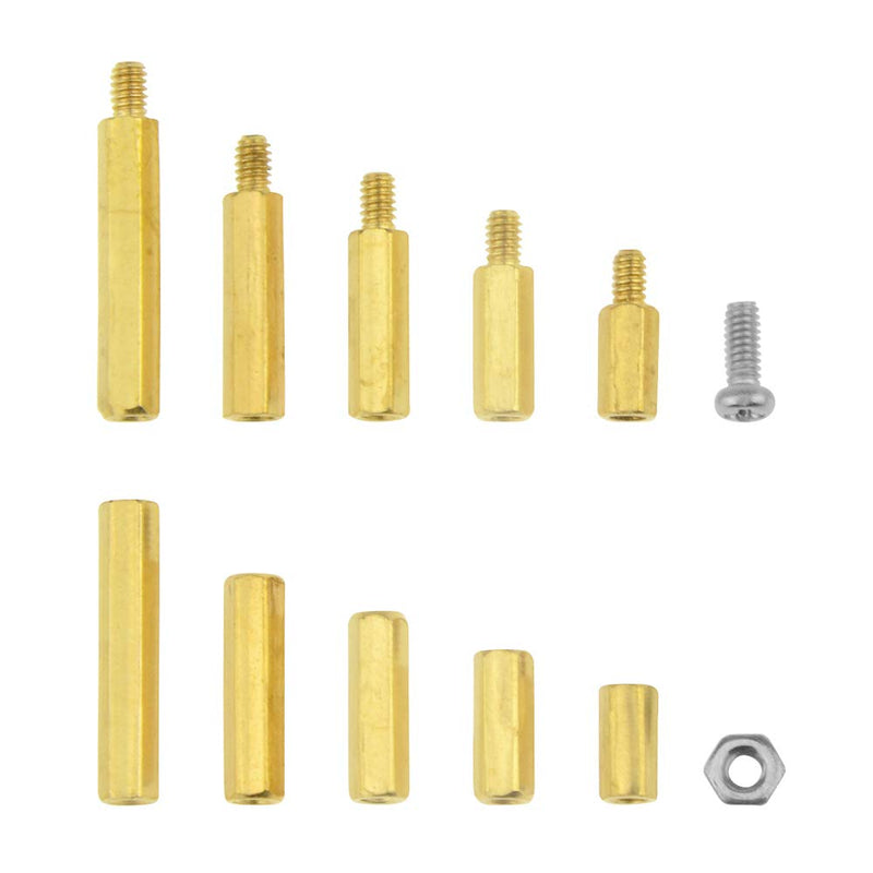 600pcs M2 Brass & Stainless Steel Standoffs, Screws & Nuts Assortment Kit for Electronics Projects