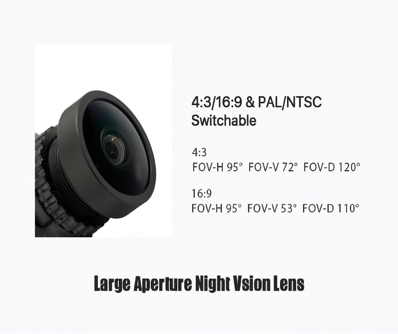 FPV Camera Foxeer Mini Cat 4 1200TVL Starlight 0.00001Lux Global WDR Night Vision Camera 1/3" CMOS Sensor 4:3/16:9 Switchable with OSD Board for RC FPV Racing Drone