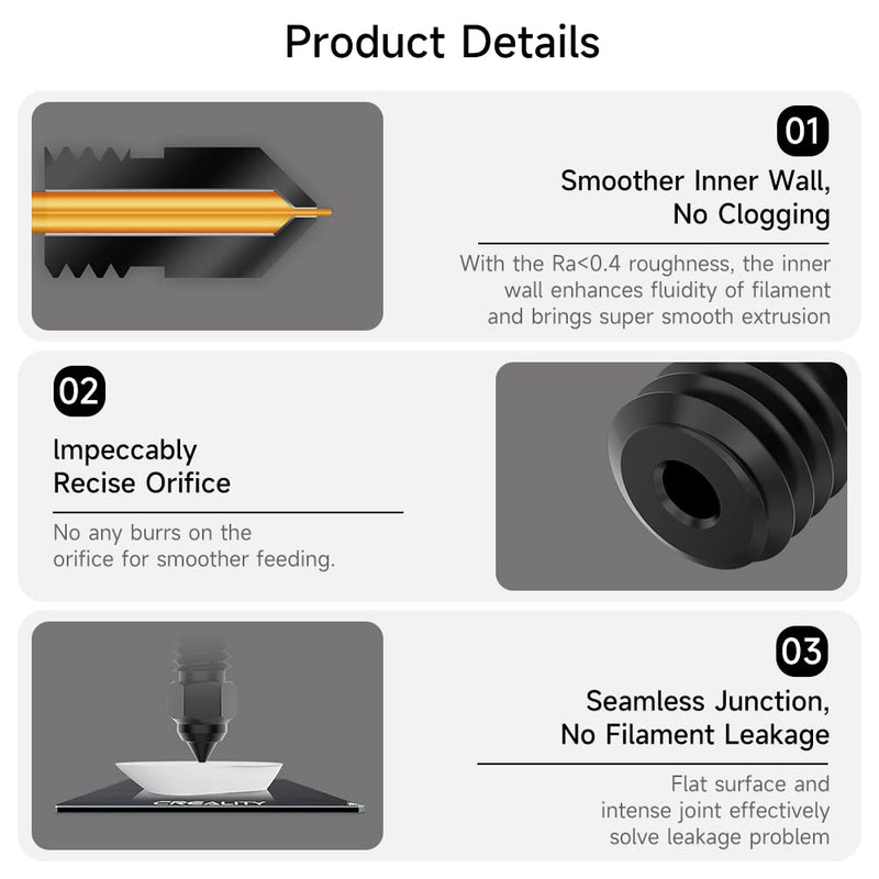 Official Creality High-end Hardened Steel MK8 Nozzles 8PCS, High-Temperature Wear Resistant Compatible with Ender 3/Ender 3 V2/Ender 3 Pro/Ender 3 Max/Ender 5 Series and CR 10 Series Ender 3/5/CR Series