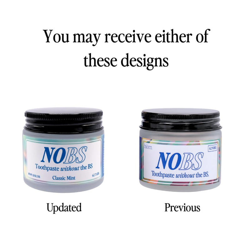 NOBS (No Bad Stuff) Toothpaste Tablets - Nano Hydroxyapatite, Fluoride & Plastic Free, Eco & Travel Friendly - Remineralize with NHA (3 Month)