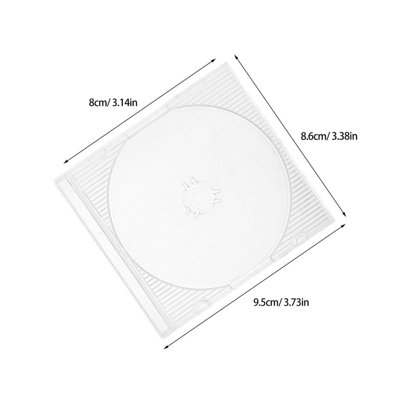 10pcs Mini CD Jewel Case - Clear Plastic Storage Holder for 8 cm/ 3 Inch Disc Collection - Transparent Display Box for DVD Organization