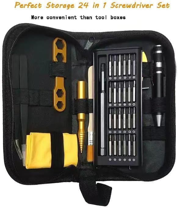 QUA'ANNYU Fishing Reel Maintenance Kit, Professional Fishing Reel Care & Repair Tool Set with 24/30/38-in-1 Screwdriver Set Gold+Manual Screwdriver