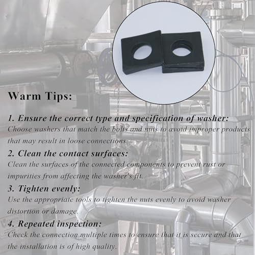 10 PCS 3/4 Beveled Square Washers in Plain Carbon Steel Oxidized,3/4(ID) x1-5/9x1-5/9 Inch for Channel Steel Wedge Shaped Washers for Shim Leveling,3 to 9 mm Thick,Black,LXLVOUEG 3/4 X 1-5/9 X 1-5/9 inch Oxidized Steel-Black-10 PCS