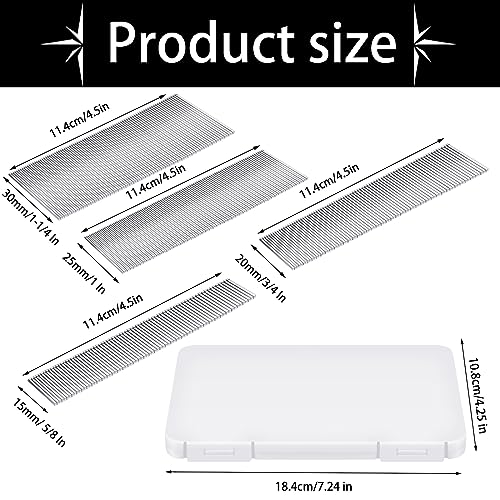 Ripeng 2000 Pcs 18 Gauge Brad Nails, 4 Sizes (5/8", 3/4", 1", 1-1/4")