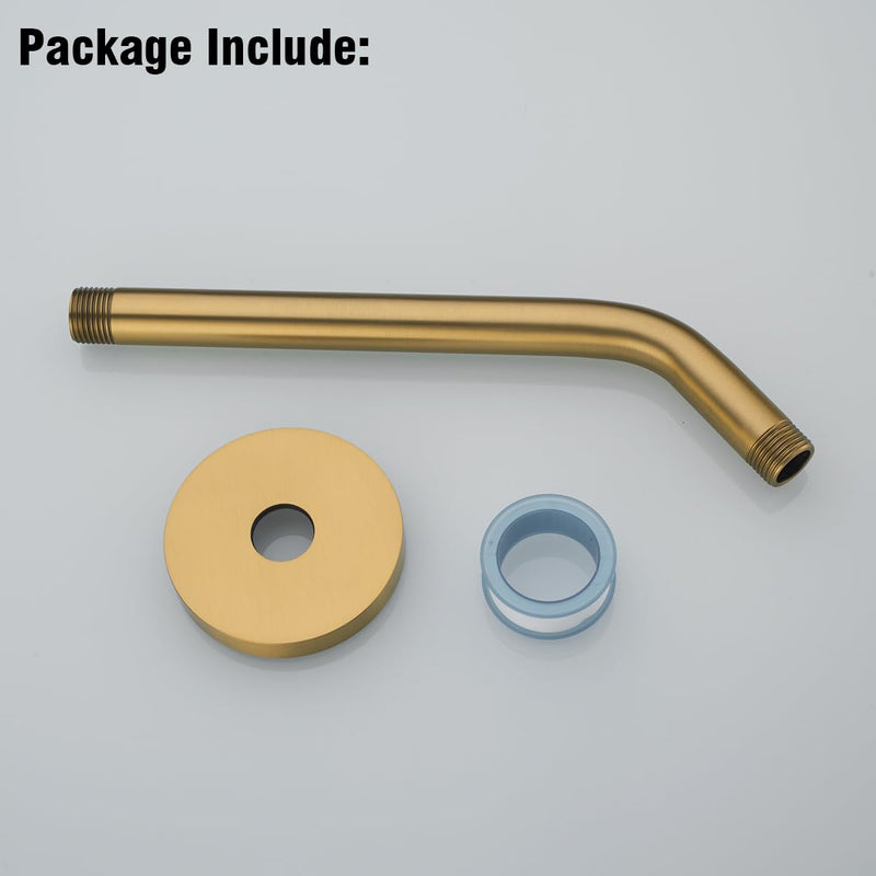 RANDOM 10 Inch Champagne Bronze Shower Arm with Flange,90 Degree Rain Shower Head Extension Arm.RD91018-10-CB 10″Champagne Bronze(Round Flange)