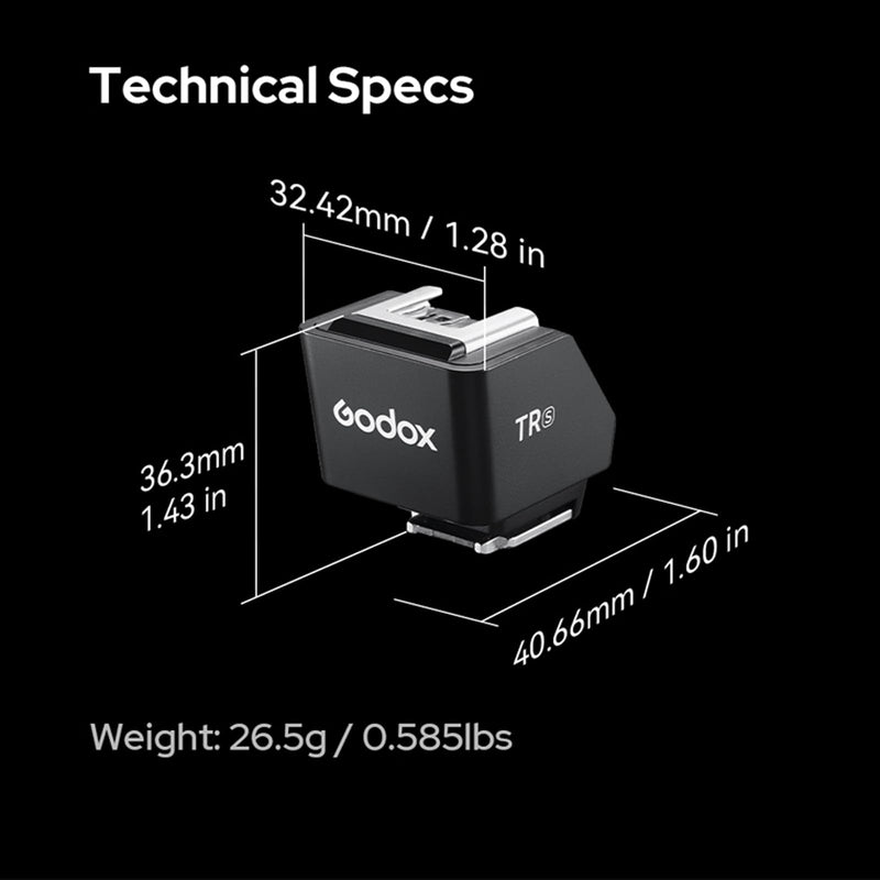 Godox TR-S TTL Hot Shoe Riser for Sony Camera, Hot Shoe Extender for Godox iT30Pro-S iT20-S iT22-S iM30 iM20 iM22 Mini Flash, 0-90° Tilt Adjustment, Raises 30mm Height, Reduce Lens Shadow