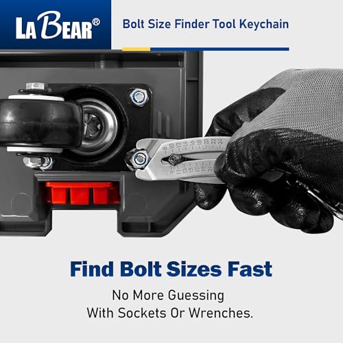 LABEAR Bolt Size Finder Tool Keychain, SAE Metric Nut & Bolt Gauge (Pack of 3) 8-25mm Size Identifier Gauge (Pack of 3)