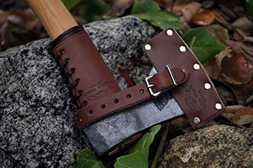 1844 Helko Werk Made in USA Genuine Leather Axe Sheath Size Small Brown (S121)