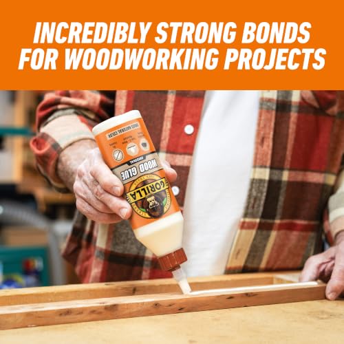 Gorilla Wood Glue, 18 oz Bottle, Water Resistant PVA Adhesive 18oz 1