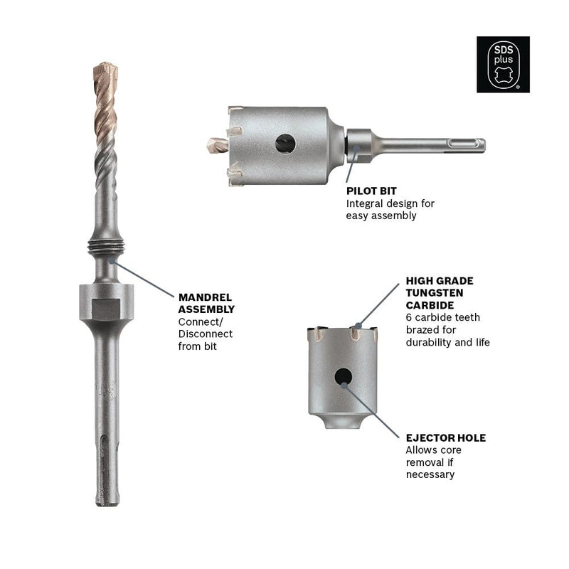 Bosch T3926SC 13 in. Extension SDS-Plus® for Speedcore™ Thin-wall Core Bits