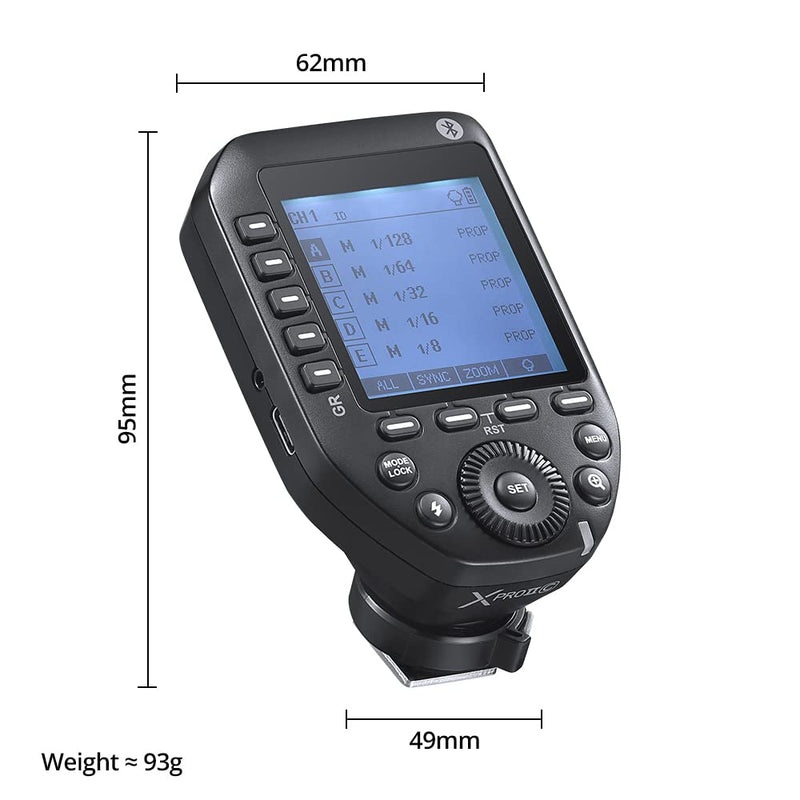Godox XproII-C Trigger, Godox Flash Trigger for Canon, TTL Wireless Flash Trigger, HSS 1/8000s, 11 Customizable 5 Group Button, Can Bluetooth Connection (XproII-C)
